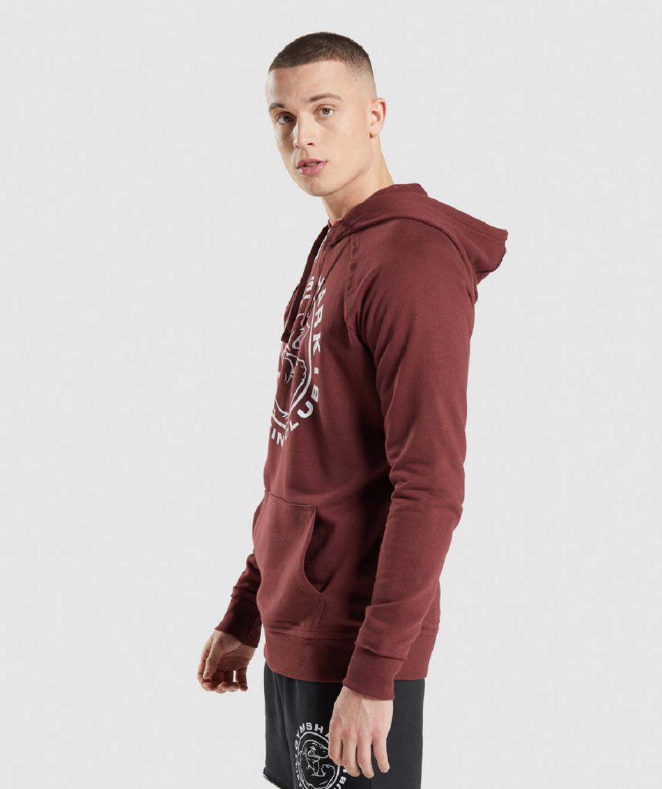 Gymshark Legacy Muške Majica S Kapuljačom Roze Smeđe | HR 2712AHK